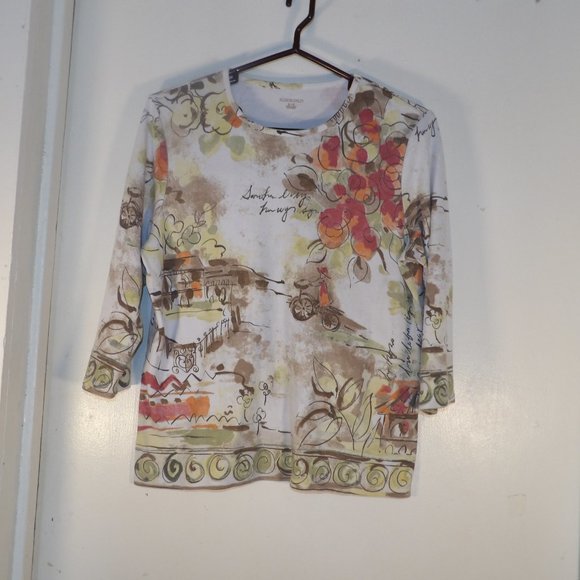 Allison Daley Tops - Allison Daley Spring Mural Long Sleeve T Shirt Sz M